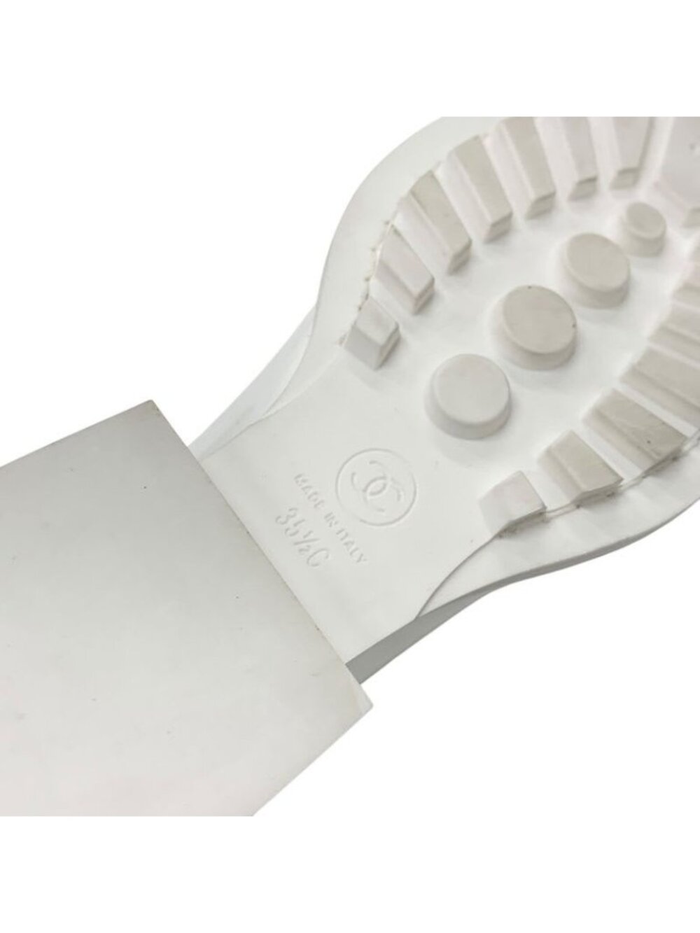 Chanel Loafers Leather Shoes Patent White Gold Coco Mark Pearl - Picture 8 of 10